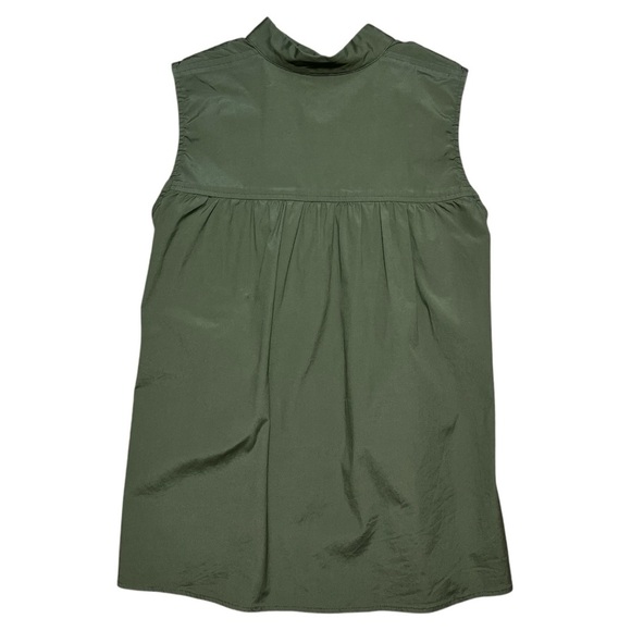 Noble 31 Sleeveless Cotton Blend Button Down Top in Khaki Olive Sz S - Picture 9 of 13